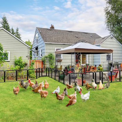 Dog Playpen Outdoor, 24 Inch 16 Panels Dog Pen Indoor Heavy Duty Puppy Exercise Pen Metal Pet Fence for RV Camping/Yard/Garden